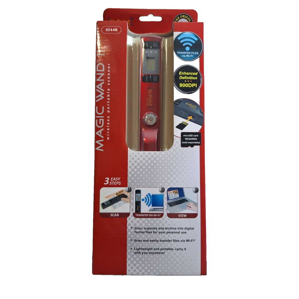 VuPoint Scanner Magic Wand II wireless portable scanner ST44R (PDS-WFST44R-VP)
